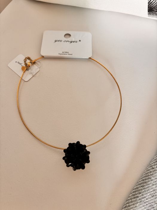 Colar / Shoker com flor preta