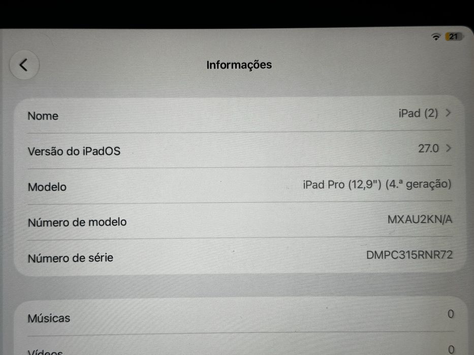 iPad Pro 4gen 12,9 polegadas