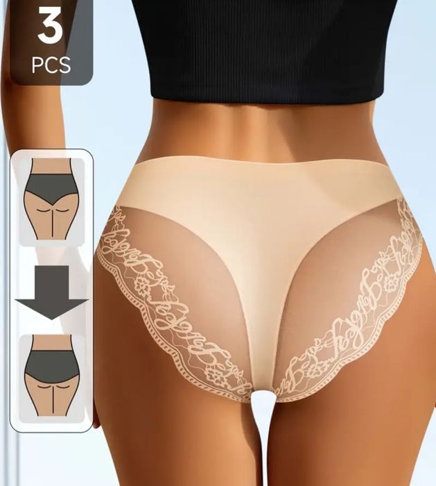 Жіночі трусики 3 пари XXL з мереживом