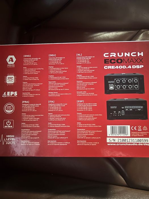 Amplificador auto Crunch Ecomaxx CRE400