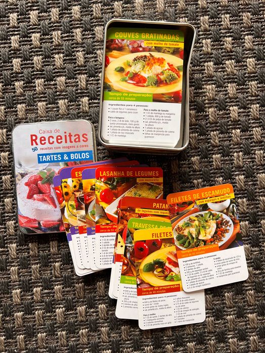 Caixa de Receitas 50 receitas com imagens a cores - Tartes e Bolos