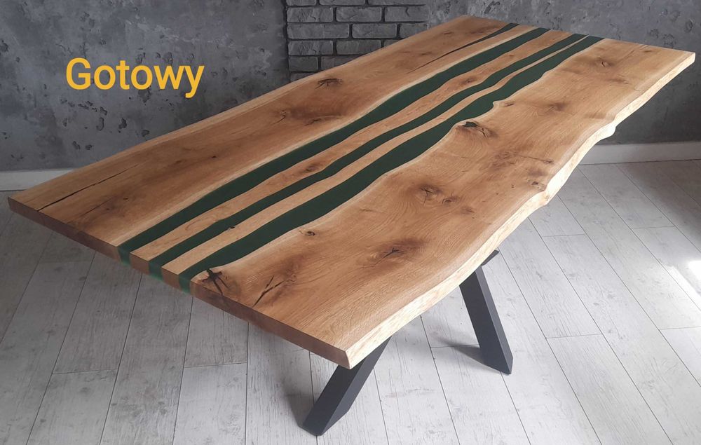 Gotowy! Stół z żywicą epoksydową,  loft.