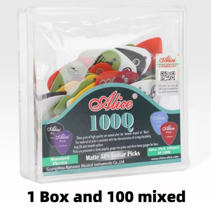 100 Palhetas para Viola, Guitarra e Baixo (Várias Cores e Tamanhos)