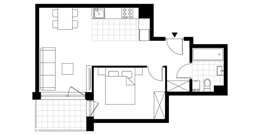 2-pokojowe mieszkanie 43m2 + balkon