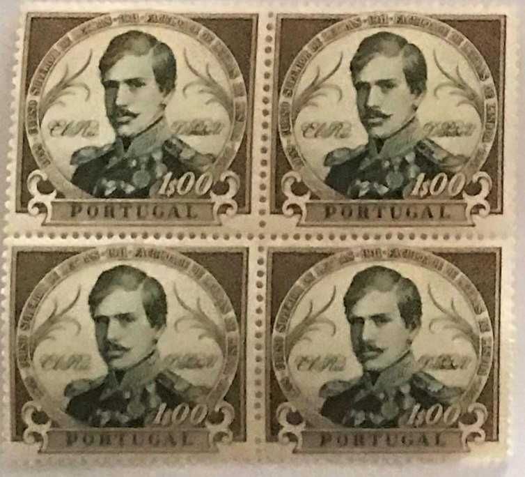Quadra de selos novos de 1$00 - Faculdade de Letras de Lisboa - 1961