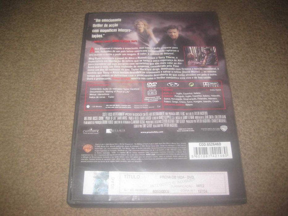 DVD "Prova de Vida" com Russell Crowe