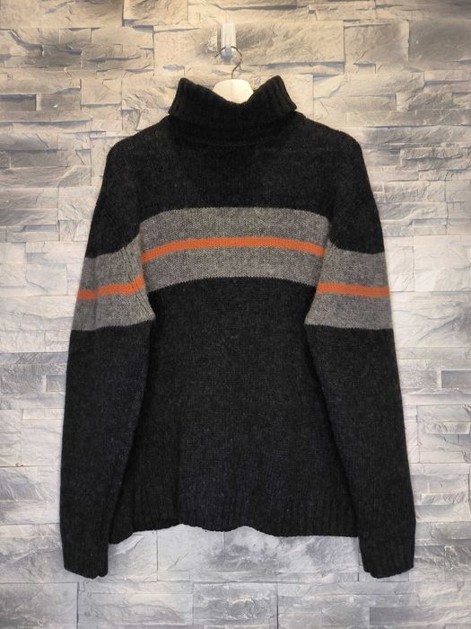 Sweter CBC Golf Wełniany Wełna Czarny Zimowy Gruby M