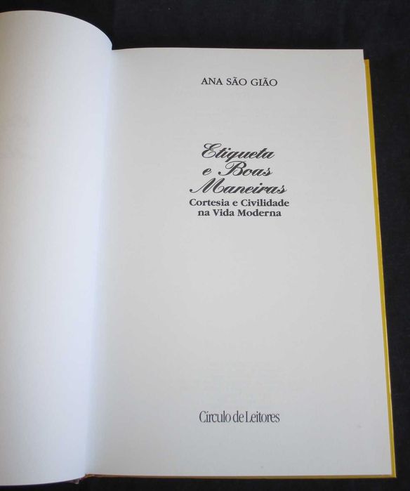 Livro Etiqueta e Boas Maneiras Ana São Gião
