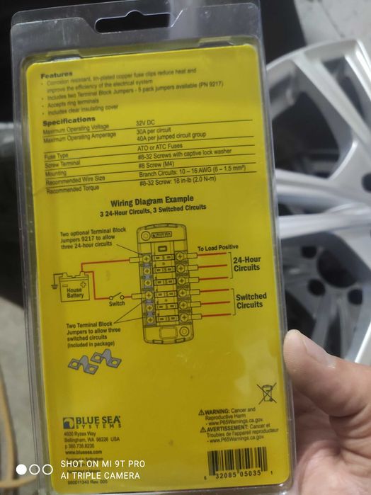 блок запобіжників Blue Sea 5035 ST Blade Fuse Block 6