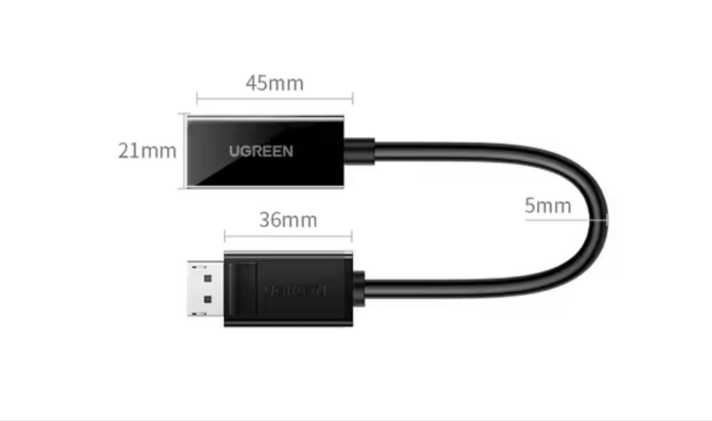 Кабель адаптер Ugreen MM137 DisplayPort to HDMI (Female) Converter 4K*2K-60Hz Black (70694)