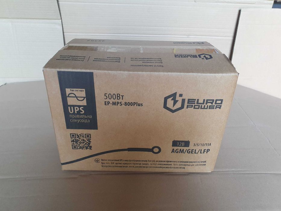 источник бесперебойного питания ИБП Europower EP-MPS-800/12PLUS (500 Вт) с чистой синусоидой
