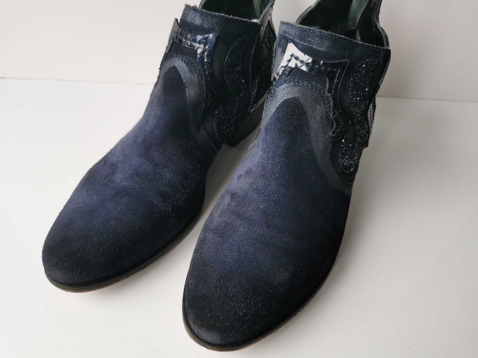 kowbojki skórzane RUSSELL & BROMLEY w stylu boho roz 40