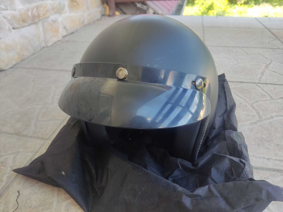 Kask na motocykl owalny otwarty czarny rozmiar M