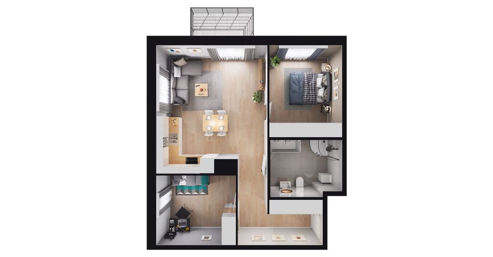 3-pokojowe mieszkanie 61m2 + balkon Bezpośrednio