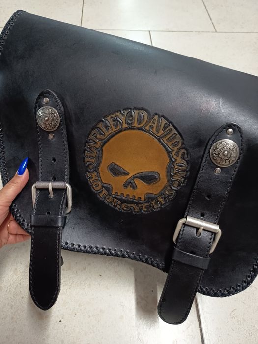 Mala em pele genuína Harley