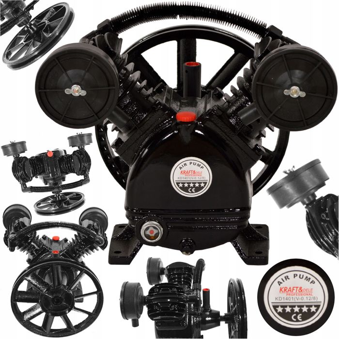 Kompresor pompa powietrza sprężarka dwutłokowa 8 bar 600l/min KD1404