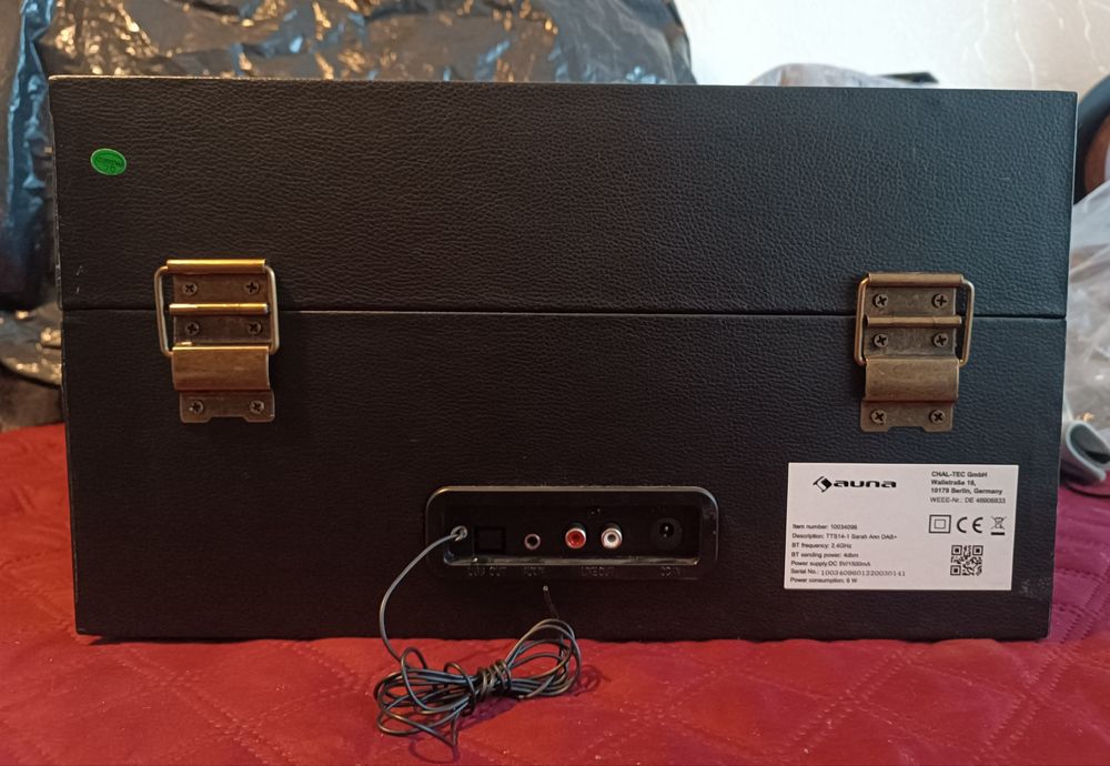 Програвач вінілу Auna Sarah Ann DAB+/FM радіо, USB, Bluetooth чорний