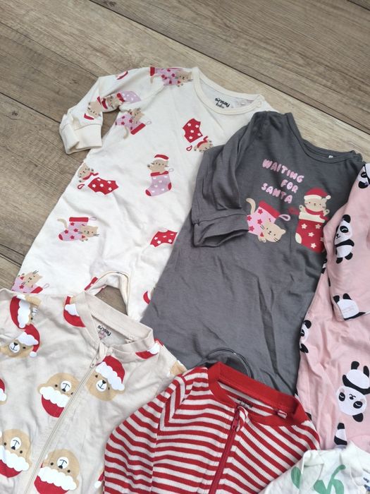 8 szt pajacyków piżamek jednoczesciowych  62