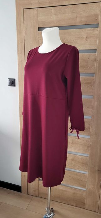 Dżersejowa bordowa sukienka nowa R.48/50
