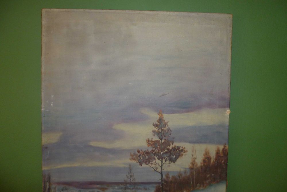 stary obraz na płótnie sygnowany 43x68 nr 3