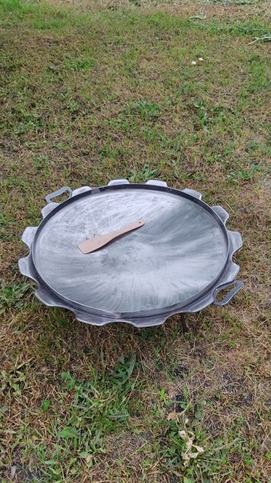 Сковорода из диска борони 56 см з бортом +ручки+ ніжки на подарунок