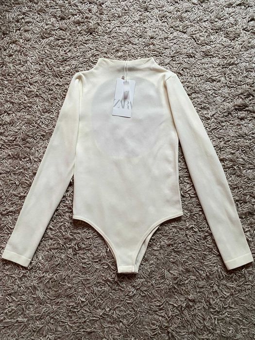 Боді жіночий білий з вирізом на спині ZARA