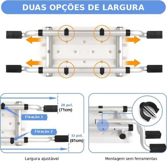 Banco de banho ideal para idosos, pessoas com mobilidade reduzida