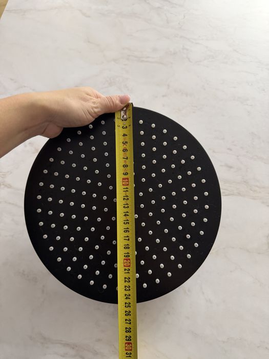 OMNIRES Slimline - Deszczownica, średnica 25 cm, czarny matowy