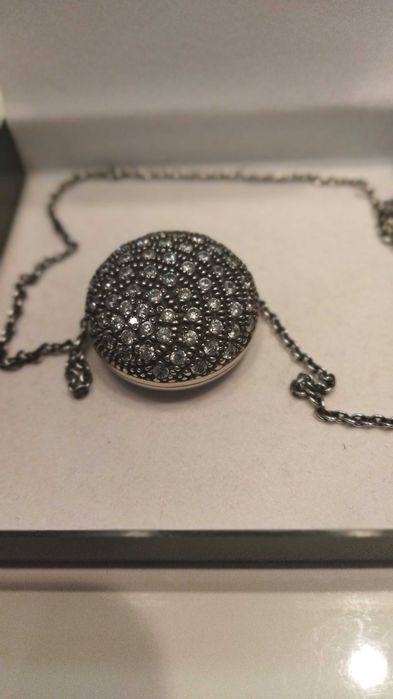 Fio com Pendente - prata, ouro e zircónias - Eugénio de Campos