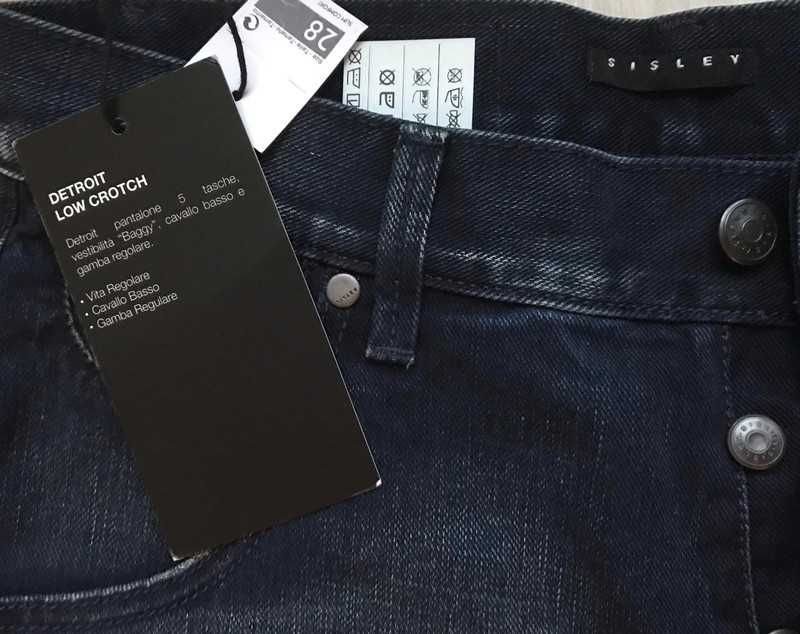 Sisley Jeans Detroit Low Crotch Spodnie Męskie Dżins W28 L32
