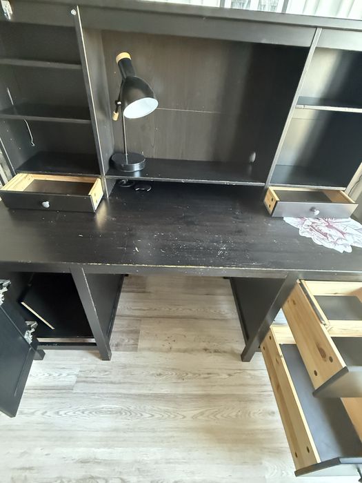 Biurko Ikea Hemnes czarnobraz 155x64cm