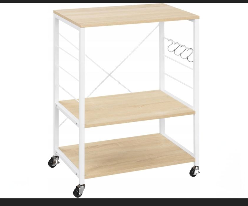 Wózek kuchenny na kółkach półka szafka mobilna 3-poziomy regał kuchenn