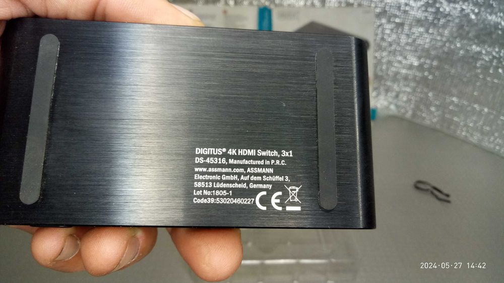 HDMI Переключатель / Коммутатор / Switch 3-в-1 / 4K (60 Гц) (DS-45316)