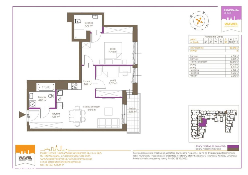 3-pokojowe mieszkanie 60 m² + balkon Bez Prowizji - Widok 2