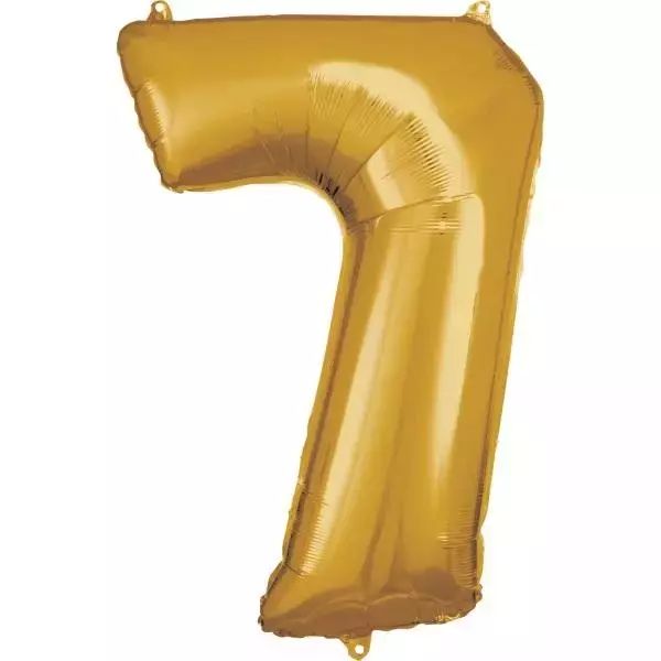 Balon foliowy cyfra 7 złota 57x86cm. Amscan. Nowy Produkt