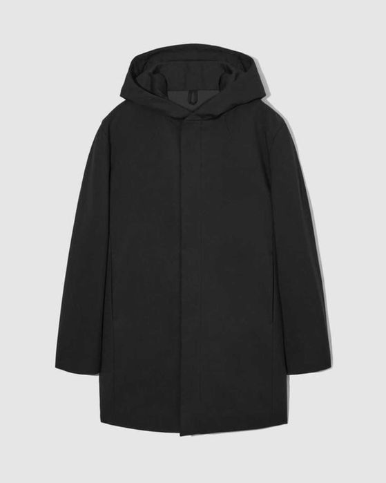 COS р. L / XL чорна парка чоловіча куртка класична з капюшоном осіння