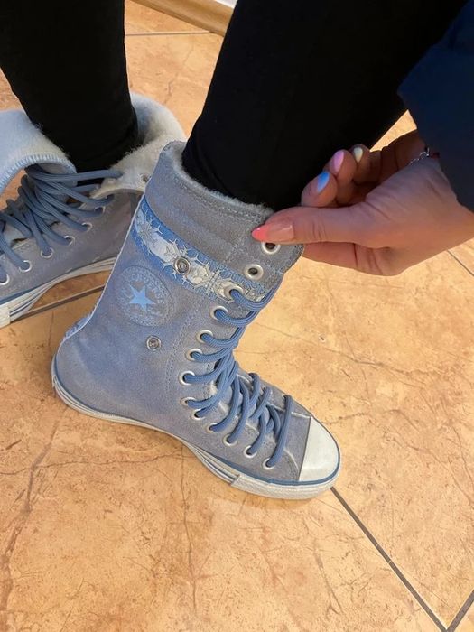 Converse zimowe ocieplane skora zamsz trampki dlugie za kostke merino