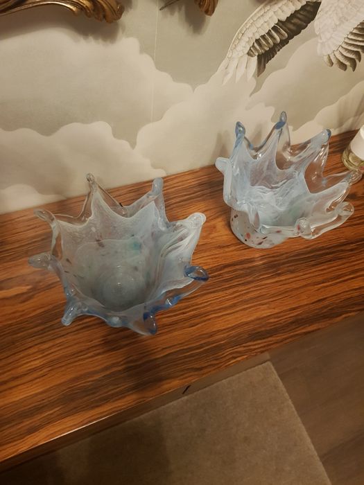 Jarras ou suporte de velas em vidro murano