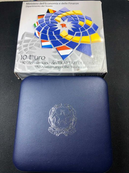 Itália 2007 - Estojo Prata Proof 10€ -50º Aniversário- Tratado de Roma