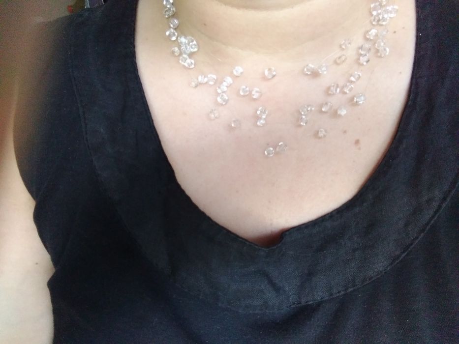 ślubny naszyjnik kryształy + 3 spinki kryształowe