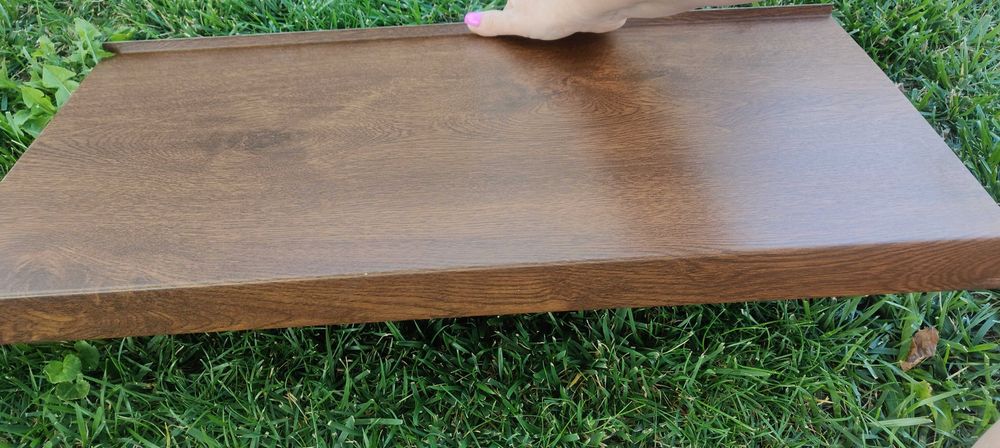 Parapet zewnętrzny stalowy, orzech 27,5cm (NEW)