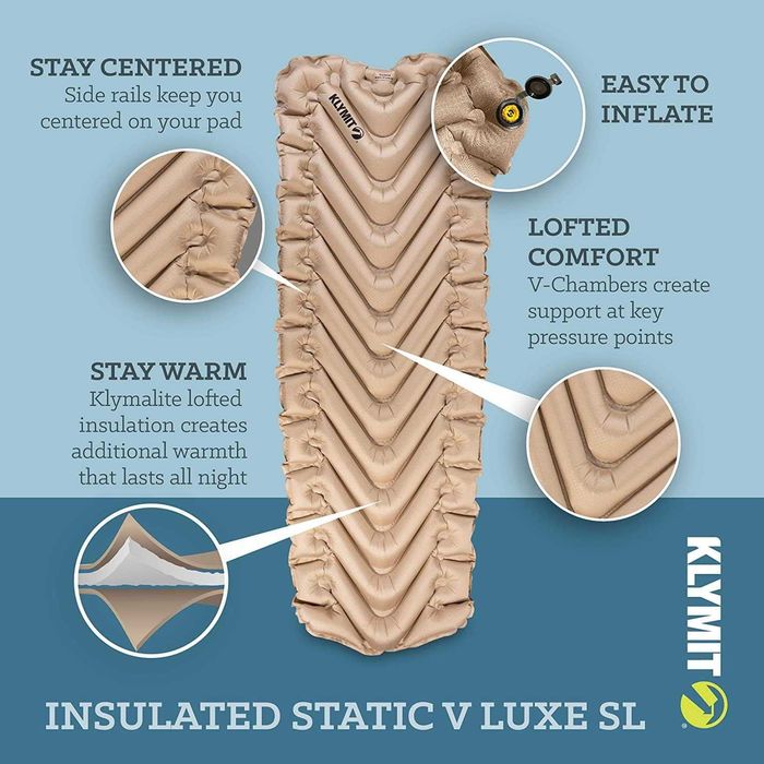 Klymit Insulated Static V Luxe SL Recon USA-775 килимок великй Зимовий