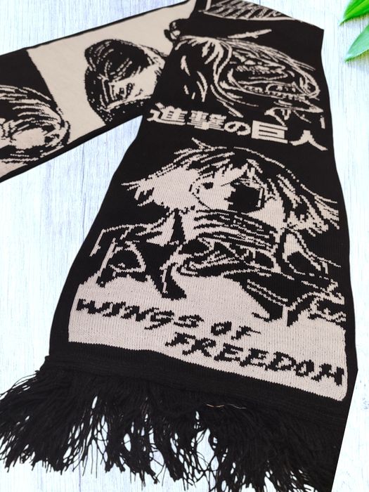 Акриловий шарф аніме Атака Титанів 150см новий дизайн від Docent.shop