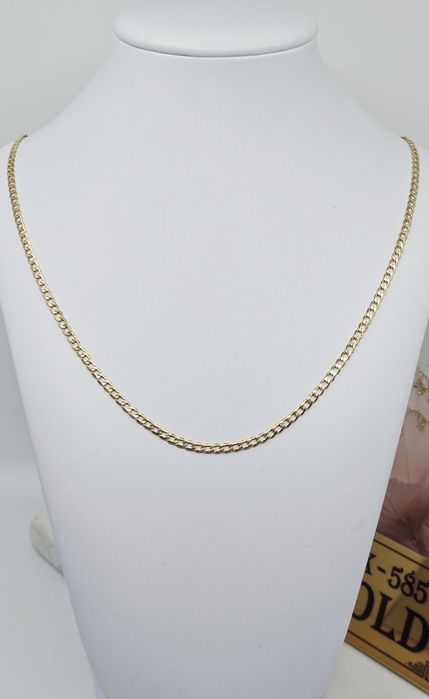 Złoty łańcuszek splot pancerka dmuchany próba 585 14k waga 3.00g