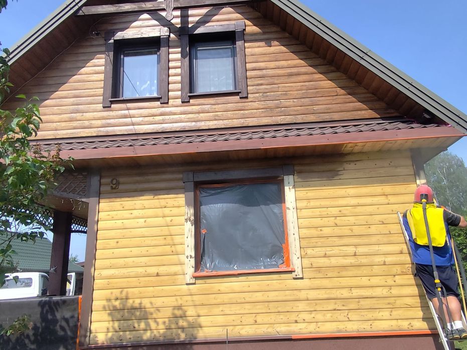 Piaskowanie, malowanie, domy drewniane z cegły, mury kamienne, maszyny