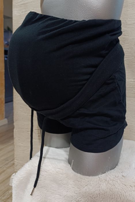 Nowe spodenki ciążowe S szorty spodnie 36 czarne dresowe Anna Field