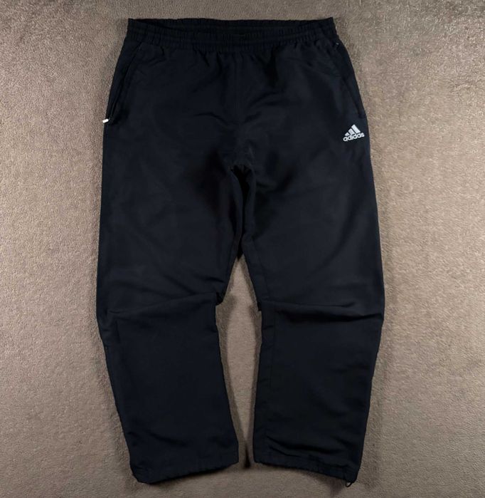 Spodnie Adidas M Granatowe Dresy Szerokie Ściągacze Rozpinane Szelest