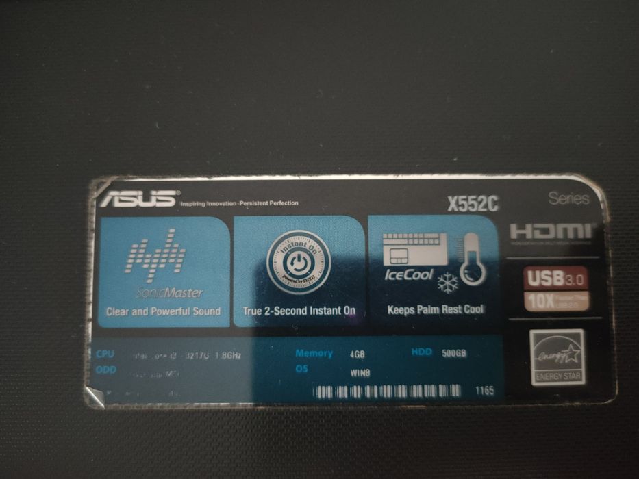 ASUS i3, SSD 500Gb
