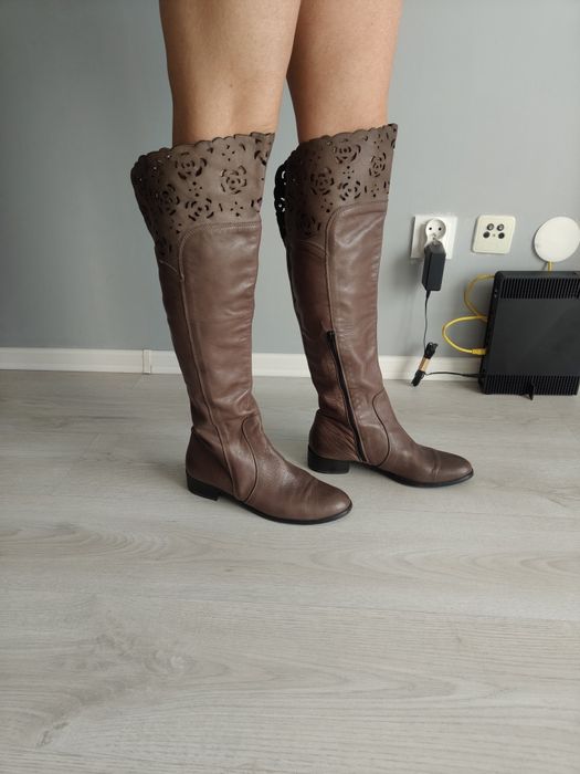 Botki brązowe  przed kolano