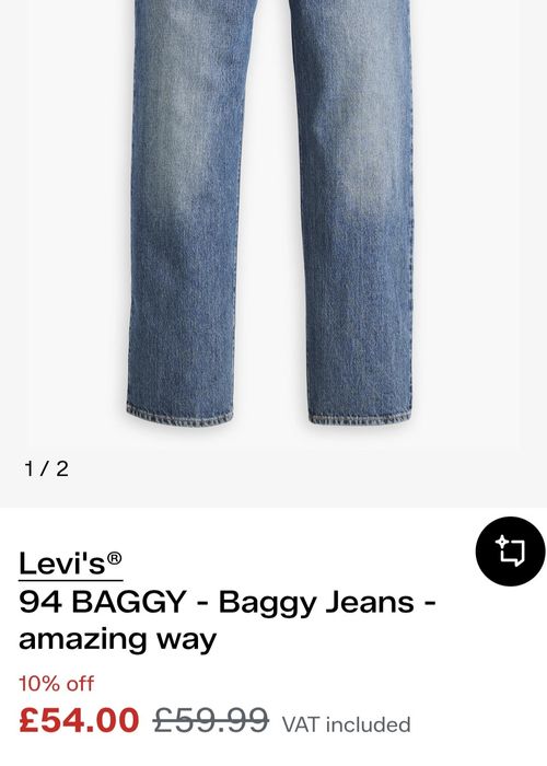 сині блакитні широкі джинси levi's 94 baggy dad